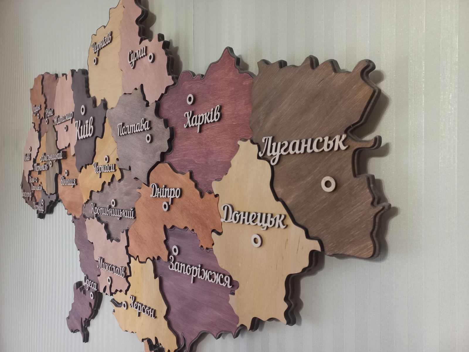 Дерев'яна трирівнева мапа-вітрина «Соборна Україна» — Преміум-серія від Майстерні Світанку - Зображення 4